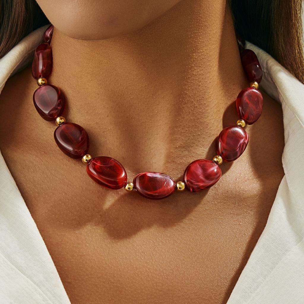 Irregular Resin Beads Choker for Women Necklace Jewelry Accessories