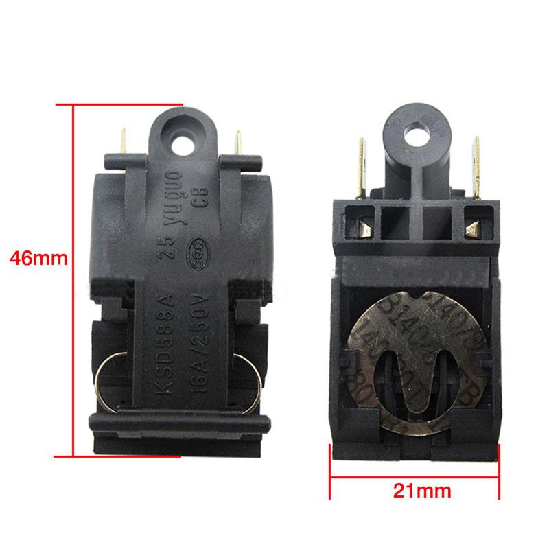 2pcs Black 13A/16A 250V Switch Electric Kettle Thermostat Switch Steam Medium Kitchen Parts Accessories
