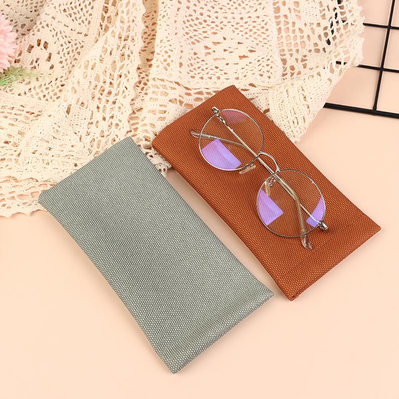 Soft Pu Glasses Bag Automatic Closed Eyewear Pouch Sunglasses Case Glasses Protective Cover Earphone Data Cable Storage Bag