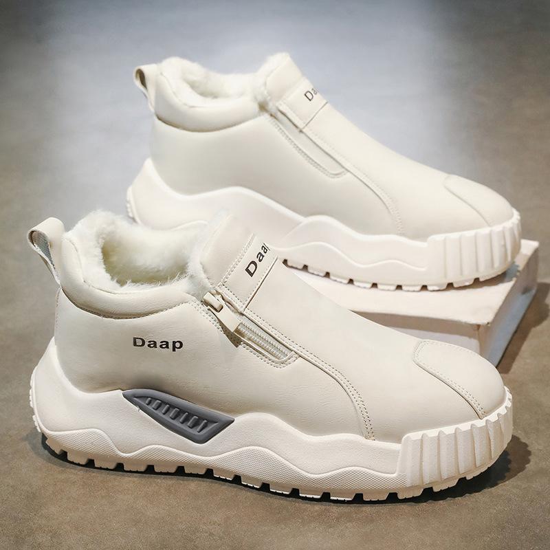 Plush Light Slip On Walking Shoe Outdoor Comfor Men High Top Sneakers 2025 Casual Shoes for Men Luxury Round Toe Men Ankle Boots