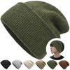 Lavento Pletená čepice na podzim a zimu Vlněný materiál s vylepšenou pleteninou Pletená do chladného počasí Žebrovaná jednobarevná Ideální pro venkovní aktivity a cestování Jedna pánská [Plus
