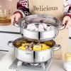 Debo Luo Sen 28cm 304 Stainless Steel Double Layer Steamer Soup Pot