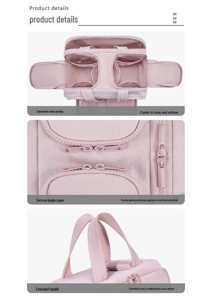 Multi-functional Lightweight Travel Makeup Bag with Large Capacity and Multi-layer Compartments