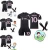 Miami 10 Messi Fußballuniform Heim Auswärts Schwarz Rosa Polyesterstoff Hemd Hose Socken Enthalten