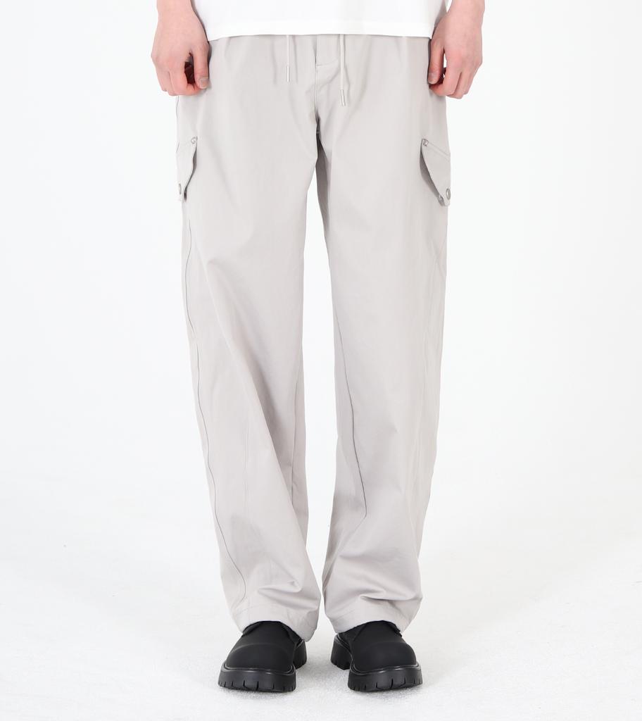 Beoteunseoul Elastic String Cotton Pants (Light Gray)