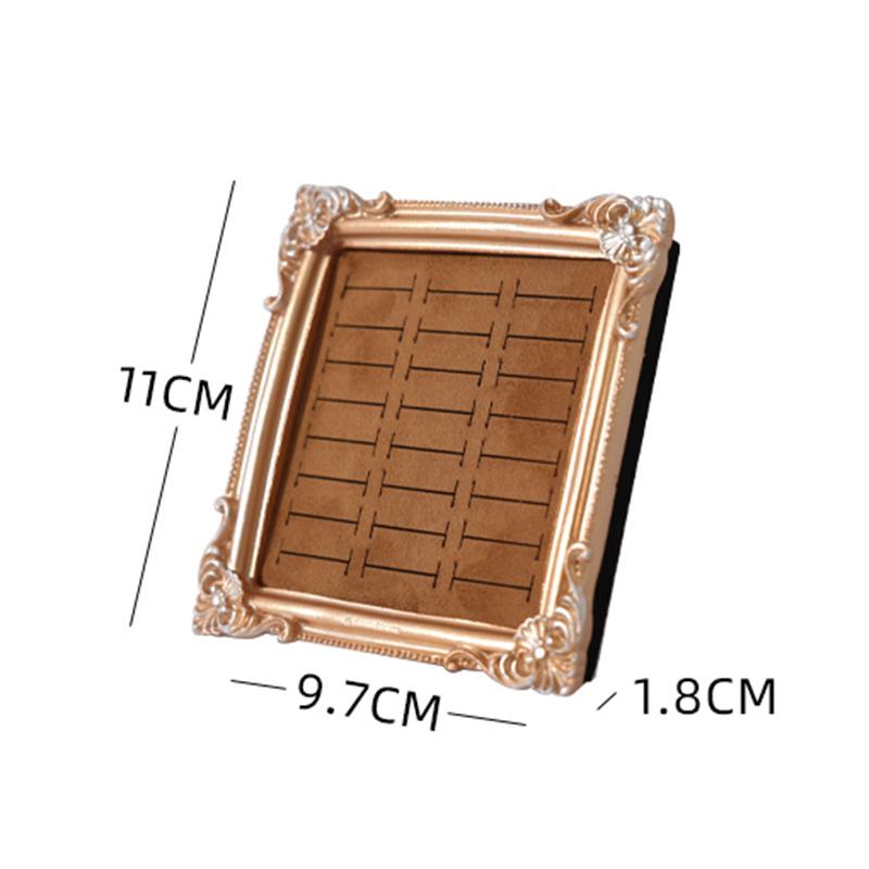 

Photo Frame Jewelry Stand Creative Retro Ring Display Rack Counter Ring Storage Display Holder Live Jewelry Shooting Props світло-коричневого кольору