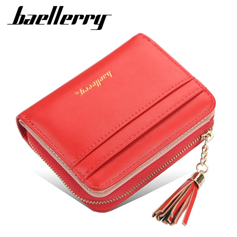 Baellerry Short Style Women Wallets Leather Tassels Coin Purse for Ladies Fashion Zipper Wallet Handbags Clutch Bag