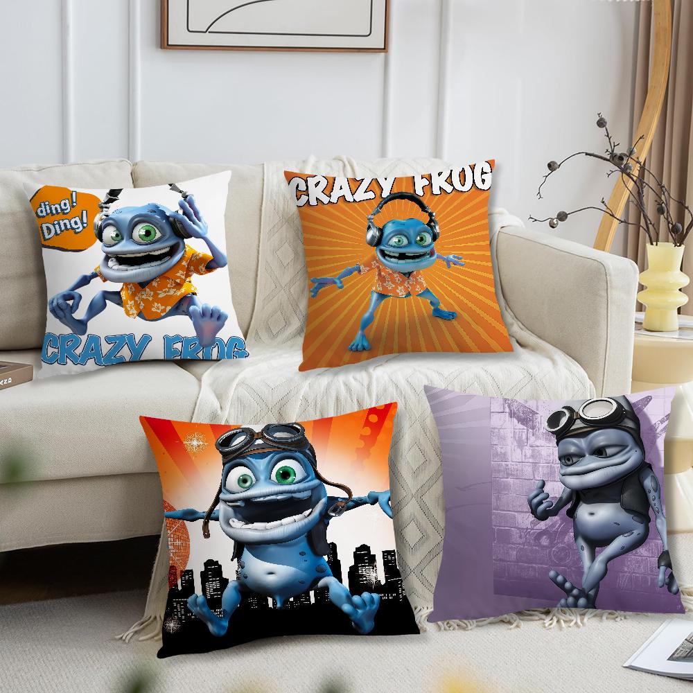 Helenal Unisex C-Crazy Frog Dj Ding D-Ding Cushion Cover For Pillow Printing Sofa Decoration Home Car Room Coffee Shop Office Nordic Simplicity