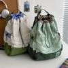 Spring Summer New Lightweight Travel Op Street Sle Dual Oulder Bag Tote Ket Color Blo Fre Small Bapa With Drawstring