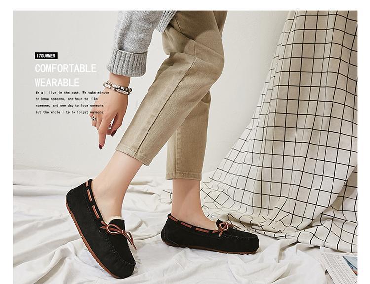 Women's Washable, Non-Fading, Fleece-Lined, Non-Slip Flat Shoes for Autumn & Winter