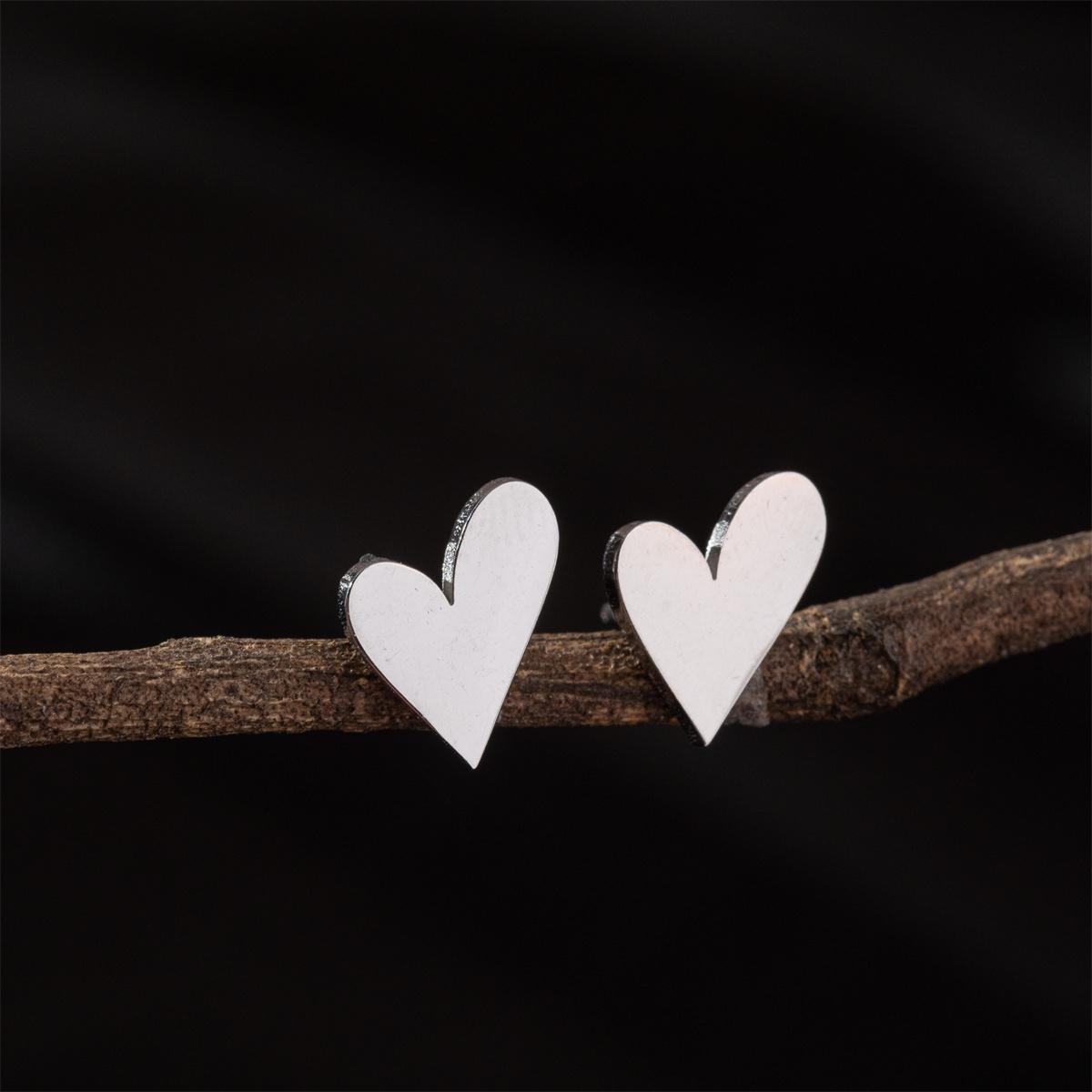 

korean fashion love heart couple earring for lovers romantic gifts Piercing ear surgical steel stud earrings Zircon pendientes