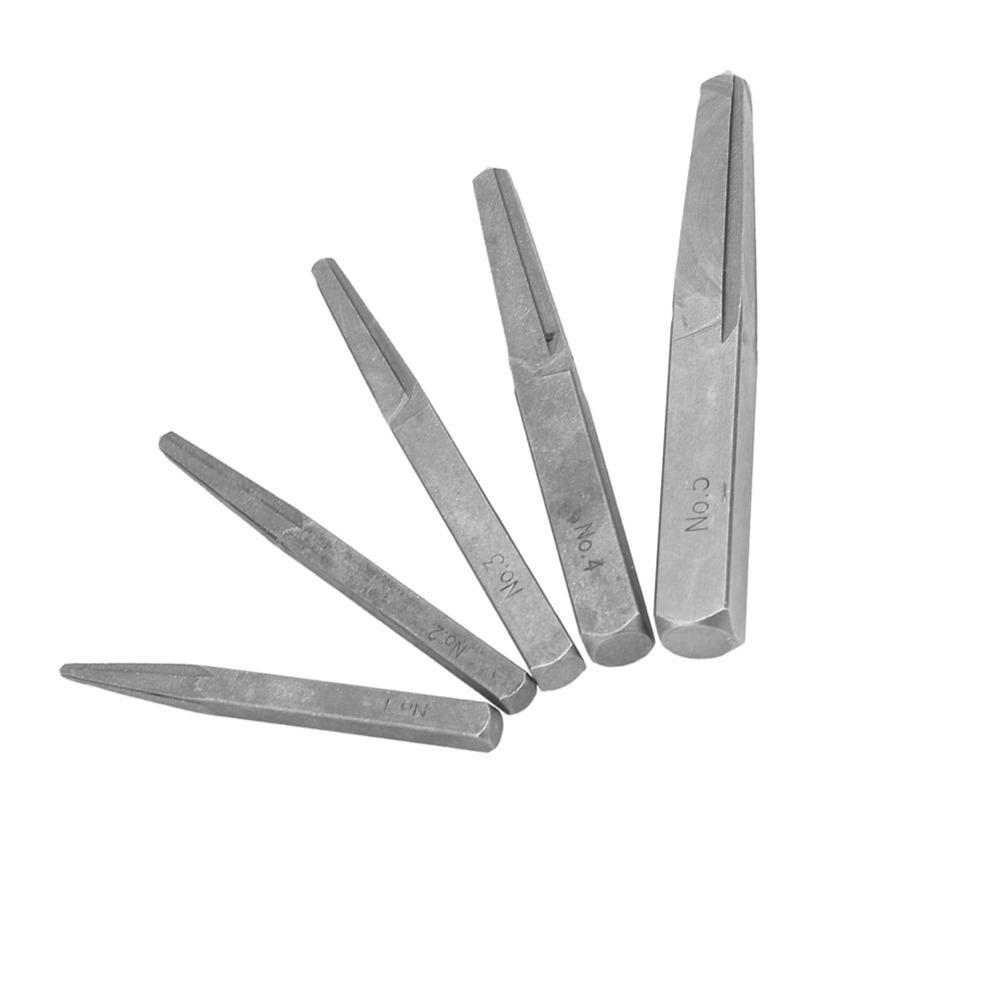 5 Pcs Straight Fluted Easy Out Bolt Extractor Set Bolt Removal Tool for Broken Bolt Thread Repair