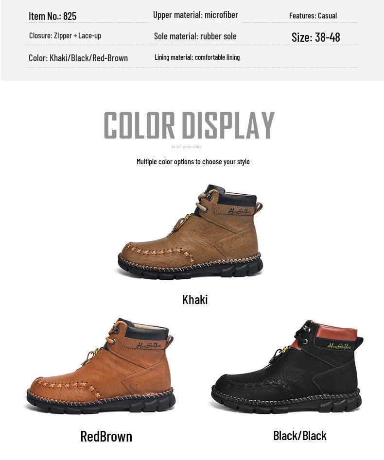 Men's High-Top Martin Boots: Autumn-Winter Thick Sole for Mountaineering, Work, and Outdoor Activities