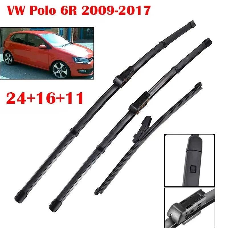 24"+16"+11" Front & Rear Wiper Blade Set for VW Polo 6R 2009-2017, Fits Skoda Fabia NJ3, Seat Ibiza 6J, Skoda Rapid