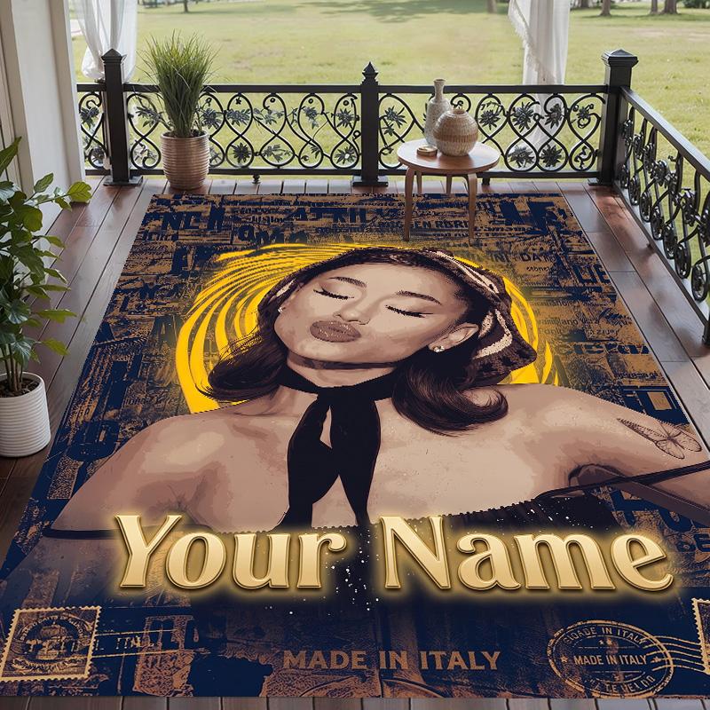 Custom Text Ariana Grande Pattern Floor Rug Soft Indoor Carpet Mat Living Room Bedroom