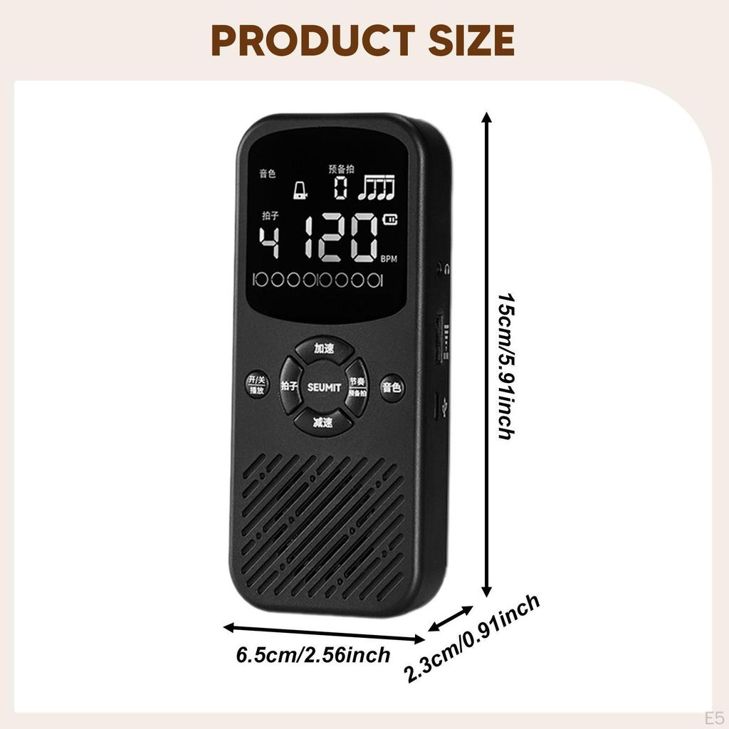 Digital Metronome Electronic Display Lightweight Vocal Counting Tone Generator for