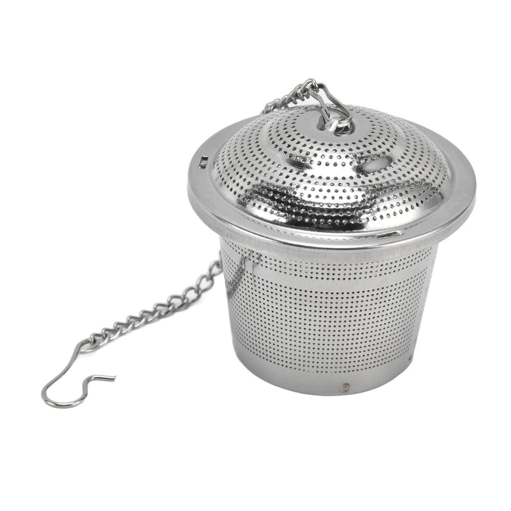 Tea Strainer Barrel Shaped Stainless Steel Loose Tea Steeper Tea Infuser with Saucer for Loose Leaf