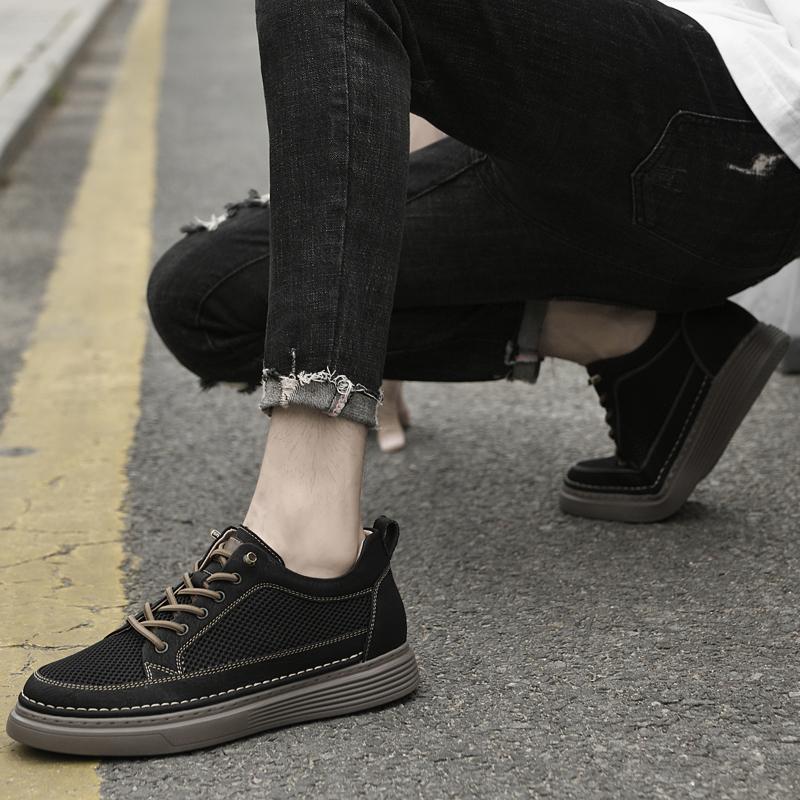 Fashion Lace Up Outdoor Running Shoes Hollow Out Man Flats Casual Sports Shoes for Men Lightweight Mens Sneakers Breathable Skate Shoe