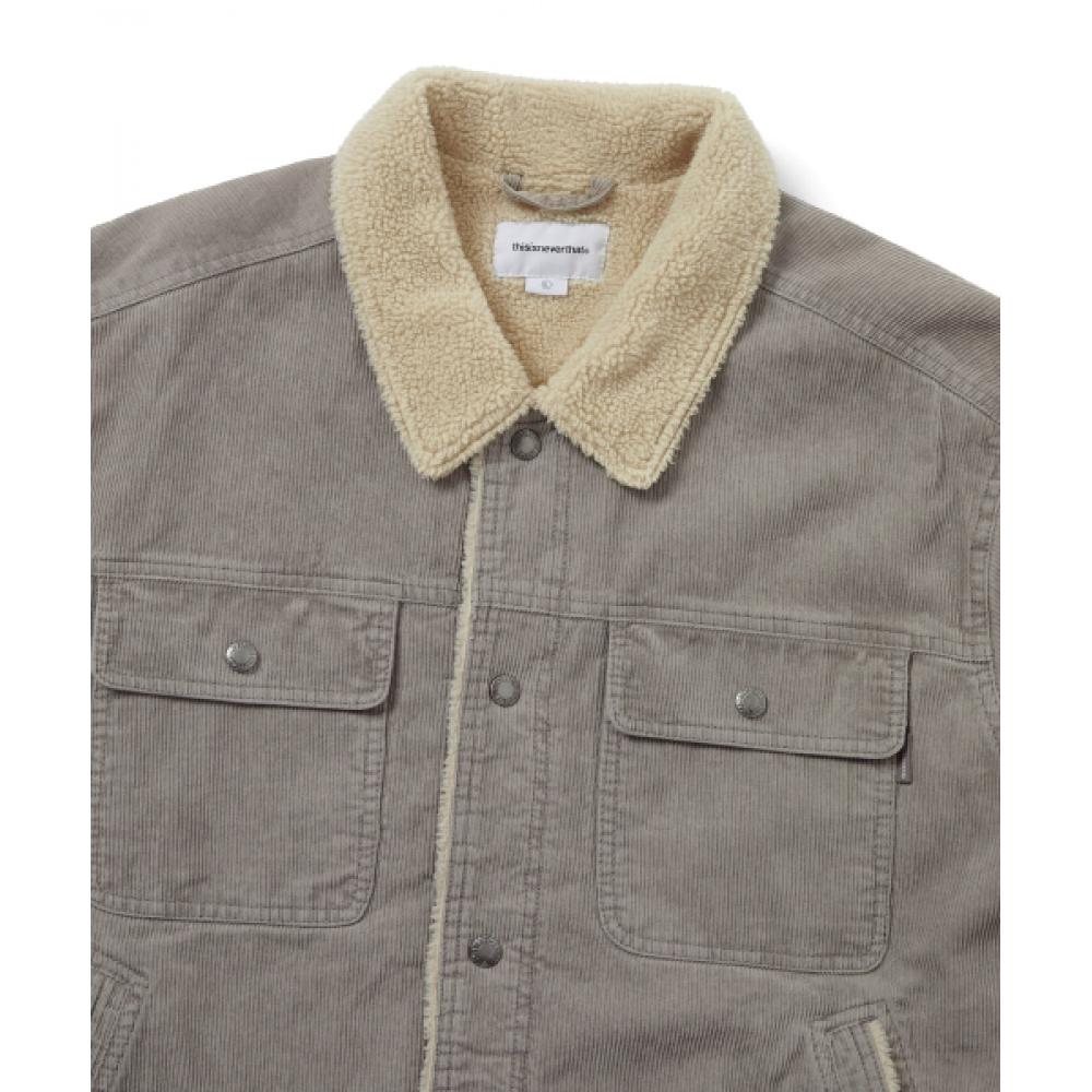 Thisisneverthat Sherpa Lined Corduroy Trucker Jacket Grey