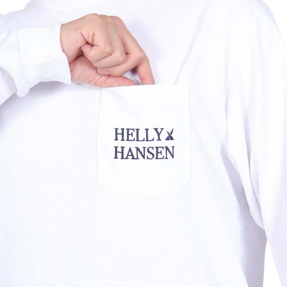 Helly Hansen HH32466 Long Sleeve HH Logo Sail Tee, Unisex, Clear White, Size S