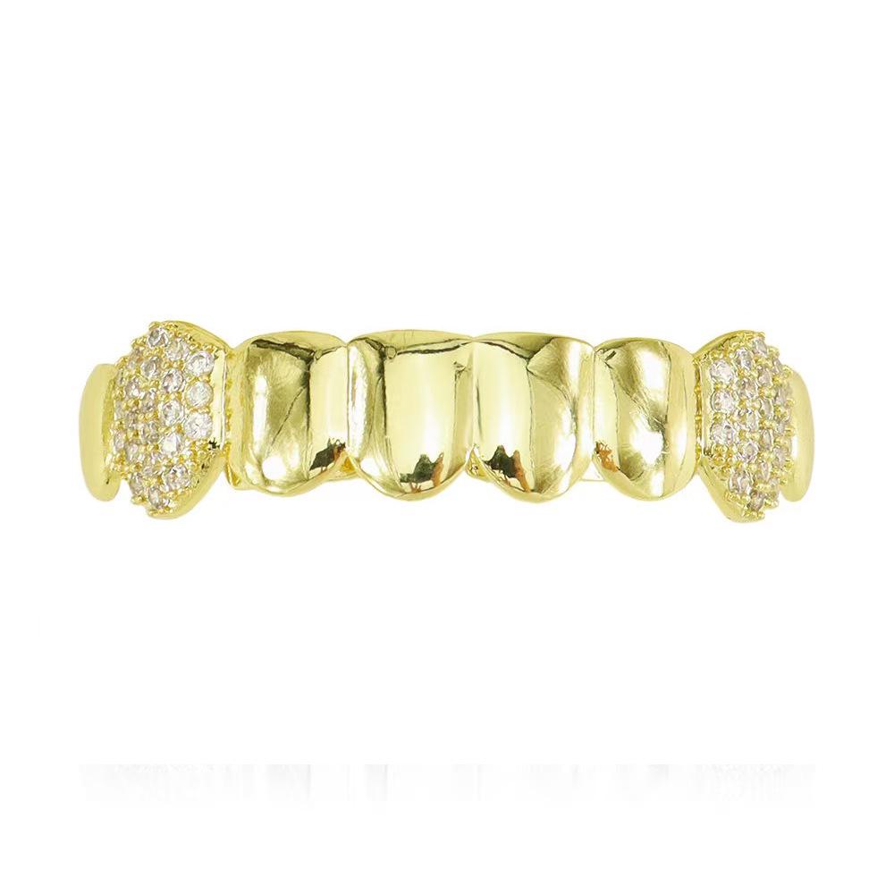 

European & American Vampire Fangs 4-Sided Copper Zirconia Hip Hop Grill - Christmas Hot Seller