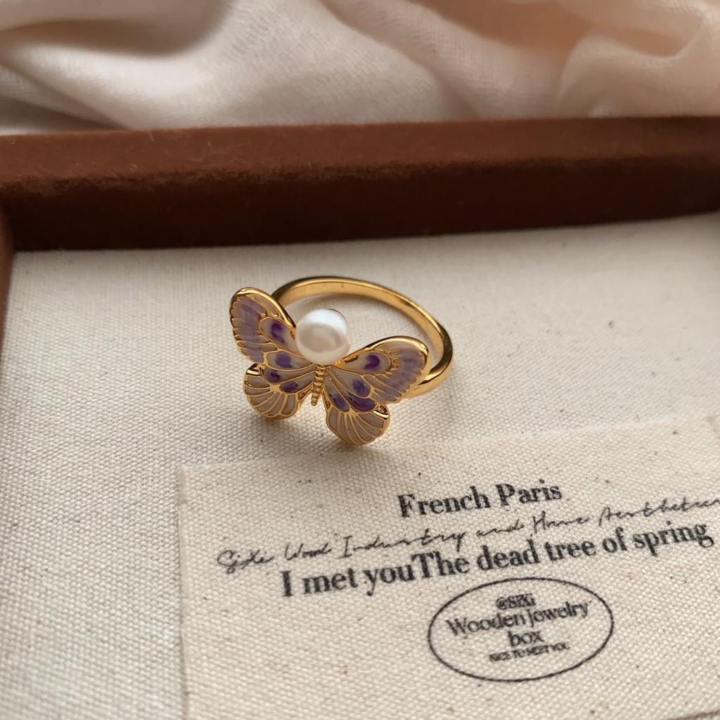 Sweet Pearl Flower Opening Ring, Exquisite Niche Temperament, Index Finger Ring, Light Luxury, High-End Ring Jewelry.