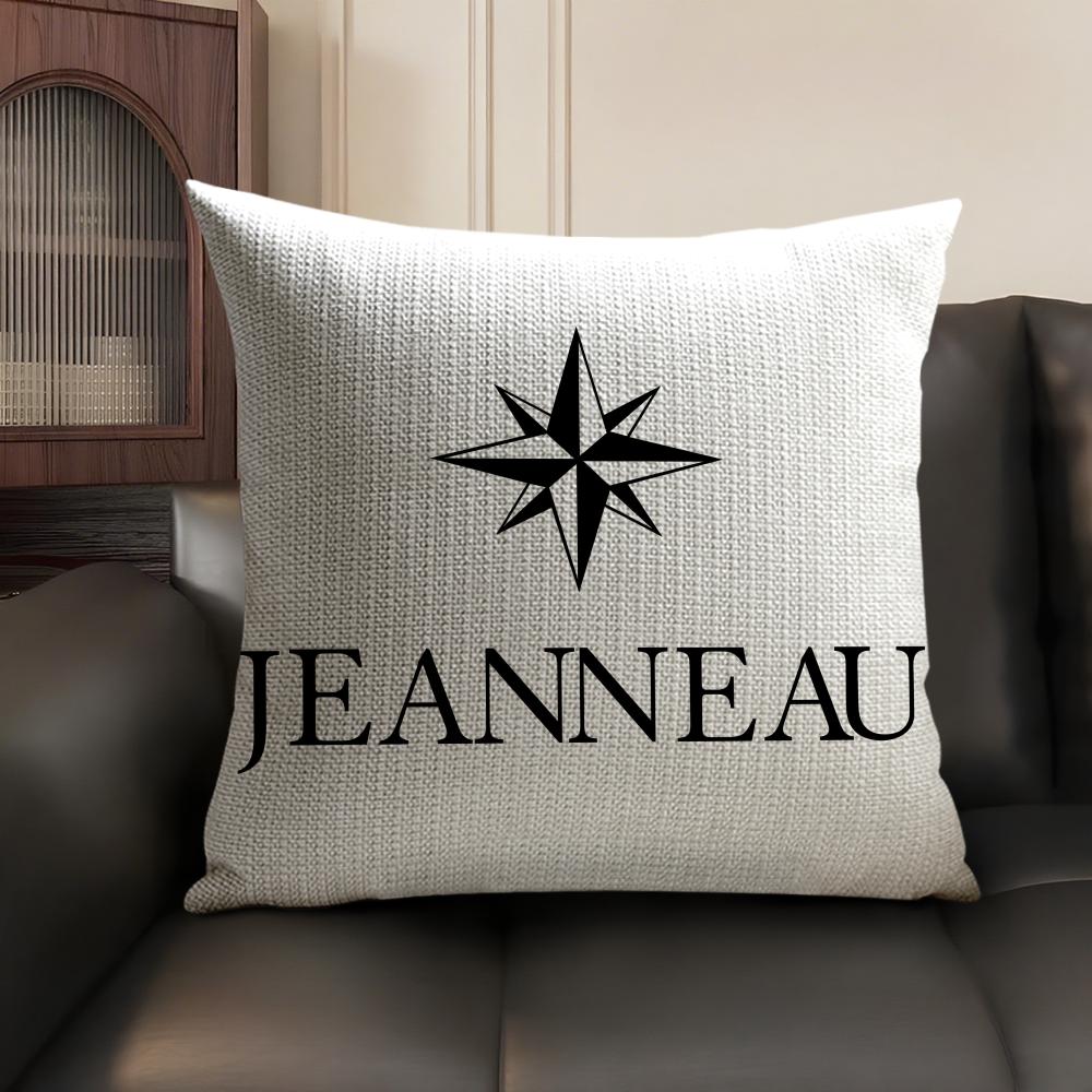 JJeanneau YYachtss Cushion Cover Natural Linen Organic Fabric DoubleSided Printing Sofa Home Decor Breathable Environmentally