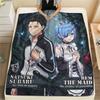 1 Stück Re Zero gemusterte Flanelldecke Geeignet für alle Jahreszeiten Für Heimdekoration Wärme und Komfort Geschenke Feiertagsgeschenk