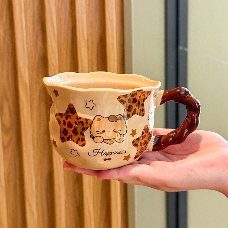 Cute Cat Ceramic Mug Gift Set for Girls and Best Friends' Birthdays