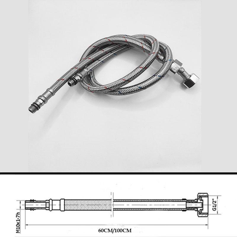 G12 Stainless Steel Braided Faucet Inlet Pipe For Kitchen Sink Bathroom Basin Mixer 60100Cm