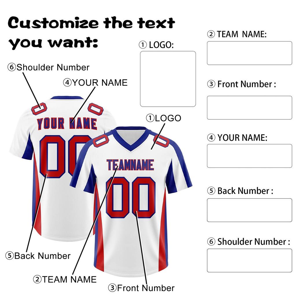Custom Football Jerseys Personalized Printed Team Name & Number Sports Uniform For Men Women Youth