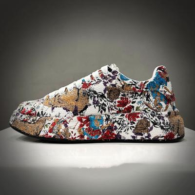 Nuove Scarpe Basse Casual da Uomo All-Match con Strass e Motivo Floreale Sneakers Sportive da Passeggio Uomo Zapatillas Hombre
