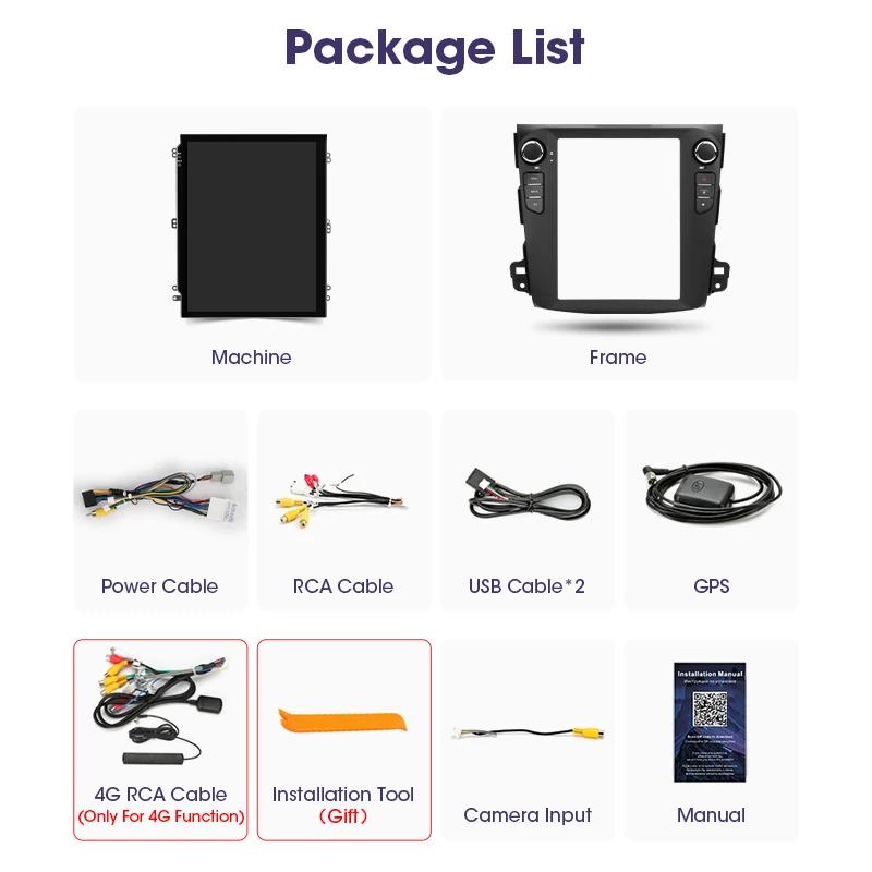 2 Din Android 12 Car Radio For Mitsubishi Outlander Xl 2 2005-2012 For Citroen C-Crosser 2007-2013 Multimedia Video Player GPS