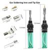 14pcs Portable Soldering Iron Kit Gas Soldering Iron Pen Butane Cordless Welding Gun Burner Adjustable Flame Blow Torch Tip Tool