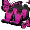 Car Seat Cover Full Set, Universal Butterfly Pattern Embroidery Auto Seat Cover Set