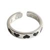 Lan Zhi 925 Sterling Silver Women's Enamel Heart Ring, Korean Simple Versatile Non-Fading Design