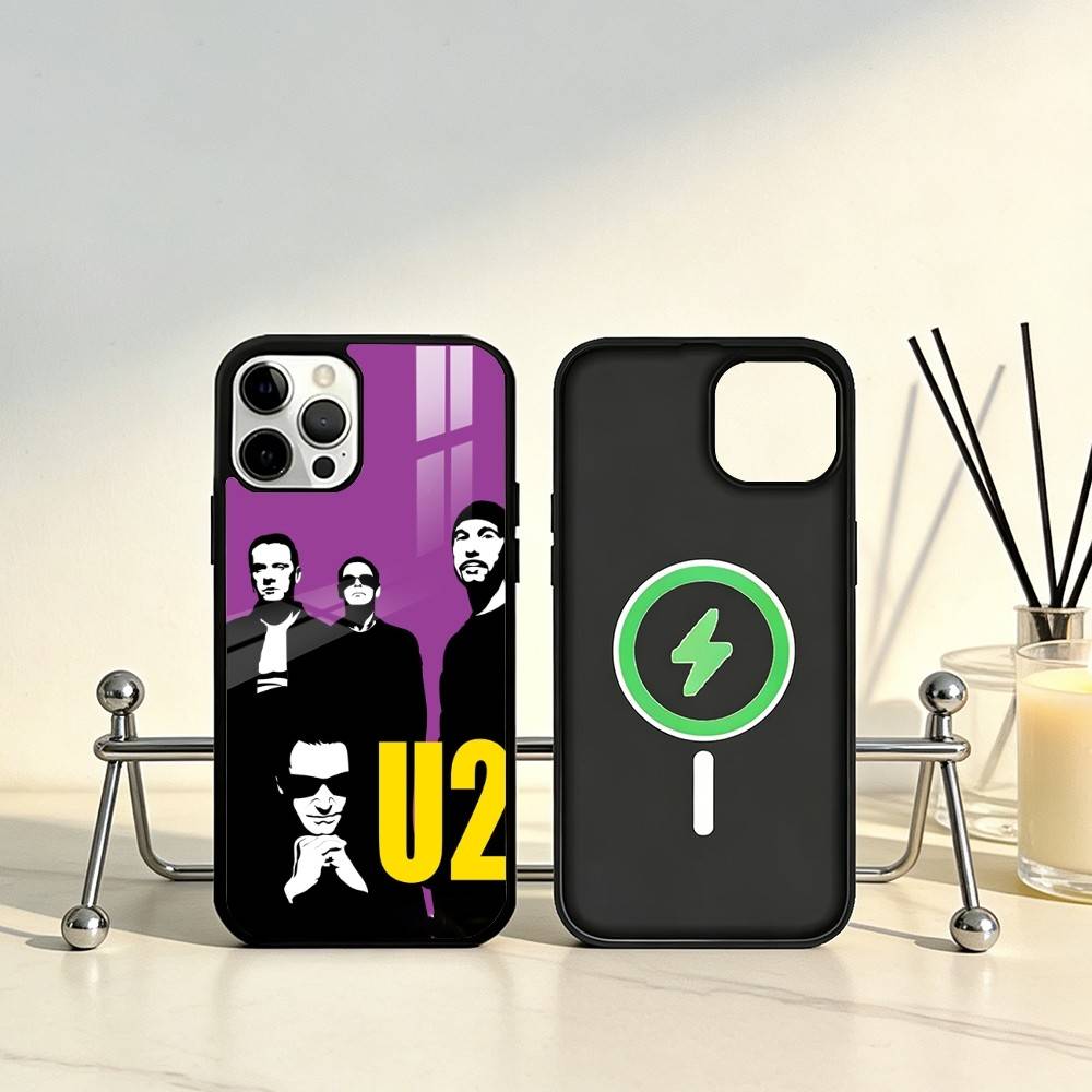 Band U-U2 Handyhülle Für iPhone17,16,15,14,13,12,11 Plus,Pro Max Magnetisch Für Magsafe Kabelloses Laden