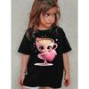 Italian Brainrot Cute Meme T-Shirt for Girls Clothes Ballerina Cappuccino Print Tee Tops Pink Summer Kawaii Outfits Streetwear