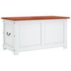 Coffre de rangement - Acacia - Marron et blanc - Bois massif - Design contemporain - Enfant