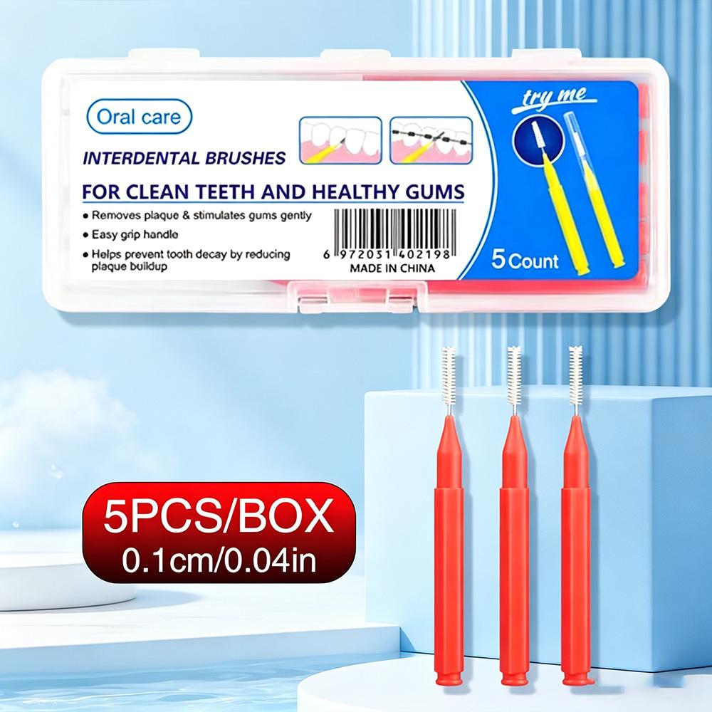 Oral Care Interdental Gap Brush 0.1cm/0.04in Portable Teeth Interspace Cleaner Disposable Dental Cleaning Tool