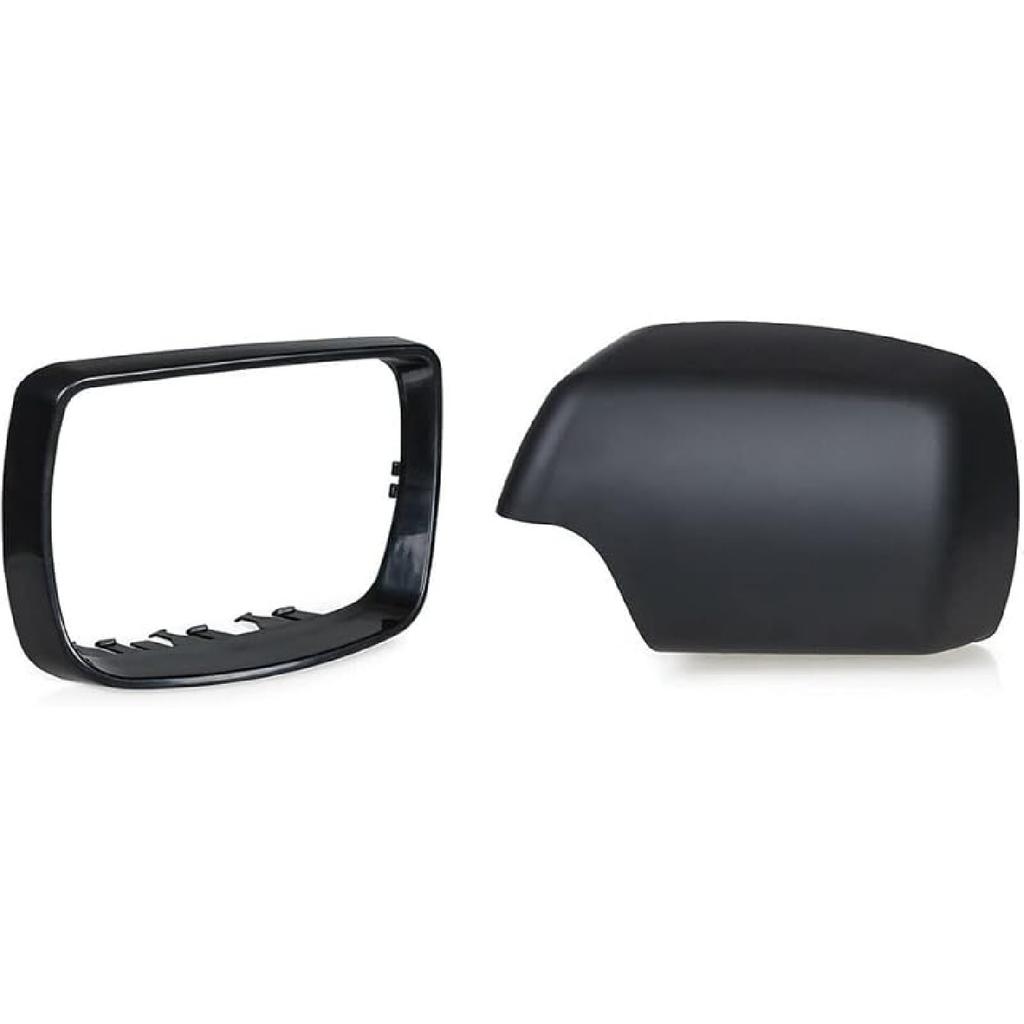 Door Wing Mirror Cover Rear View Mirror Housing Cover Cap w/Trim Ring, Side Mirror Rearview Covers, Compatible with BMW X5 E53 2000-2006 X5 3, Left