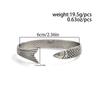 KunJoe New Creative Fashion Personality Lucky Fortune Fish Open Adjustable Bangle Men HipHop Silver Color Metal Bracelet Jewelry