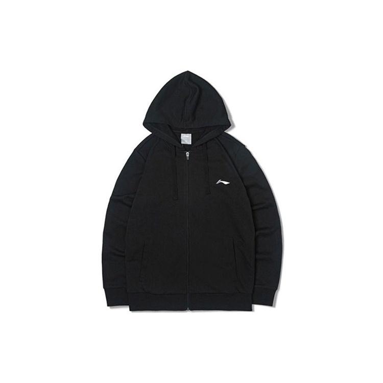 Li-Ning Pingpong/Table Tennis Series Logo Embroidered Sports Hooded Zipper Jacket  Black  Men s AWDS523-1 XL