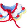 Pet Christmas Scarf Handcrafted Knitted Warm Comfortable Dog Winter Scarf for Cats Puppy Blue Double Collar S