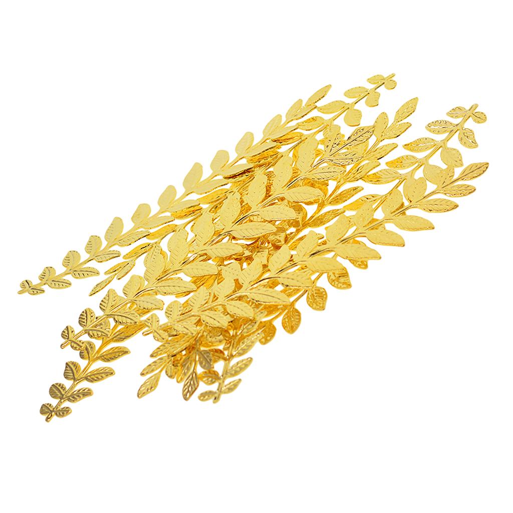 20 peças em formato de ramo de folha longa joias fazendo descobertas 120 mm prata/dourado