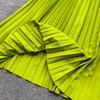 Elegant Beaded Embroidery Oversize Pleated Dress Women Summer Gradient Pink Green V Neck Ruffle Belt High Elastic Midi Dress
