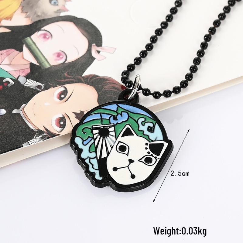 Demon Slayer Tanjiro, Sabito & Makomo Masks Keychain, Rabbit Necklace, Muzan