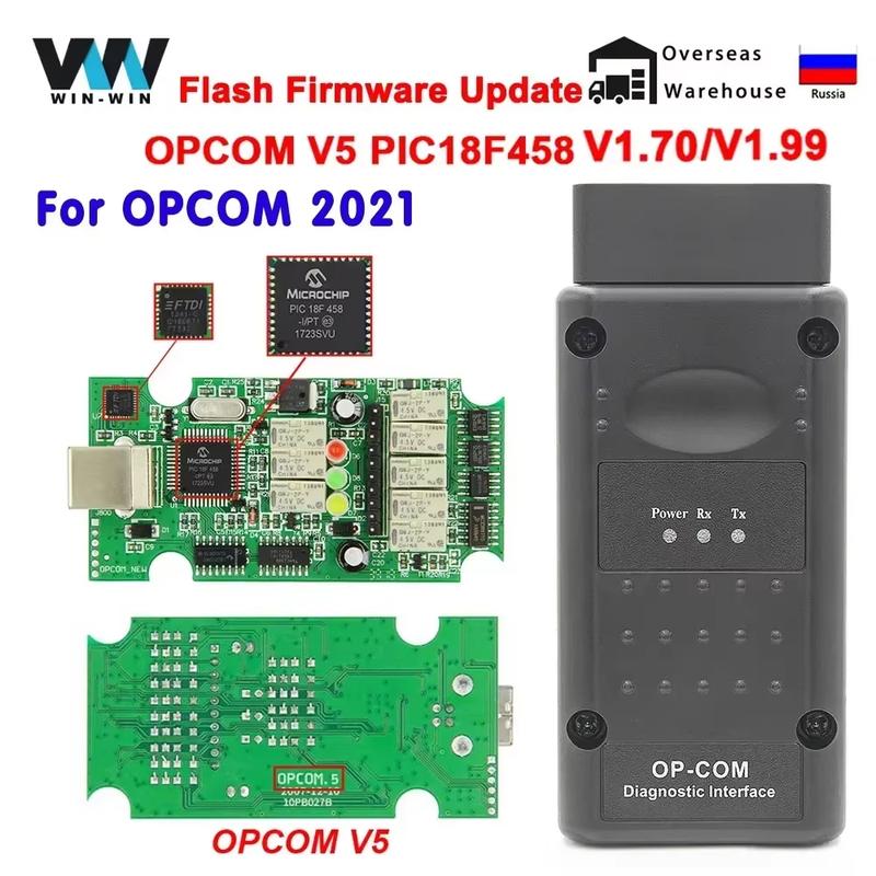 OPCOM V5 Voor Opel 2021 OP COM 1.70 flash firmware update Auto Diagnostische Kabel OP-COM PIC18F458 CAN BUS OBD 2 OBD2 Auto Gereedschap