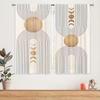 2pcs Boho Geometric Moon Phase Pattern Curtains, Designed for Light Blocking, Premium Material, Suitable for Living Room, Bedroo