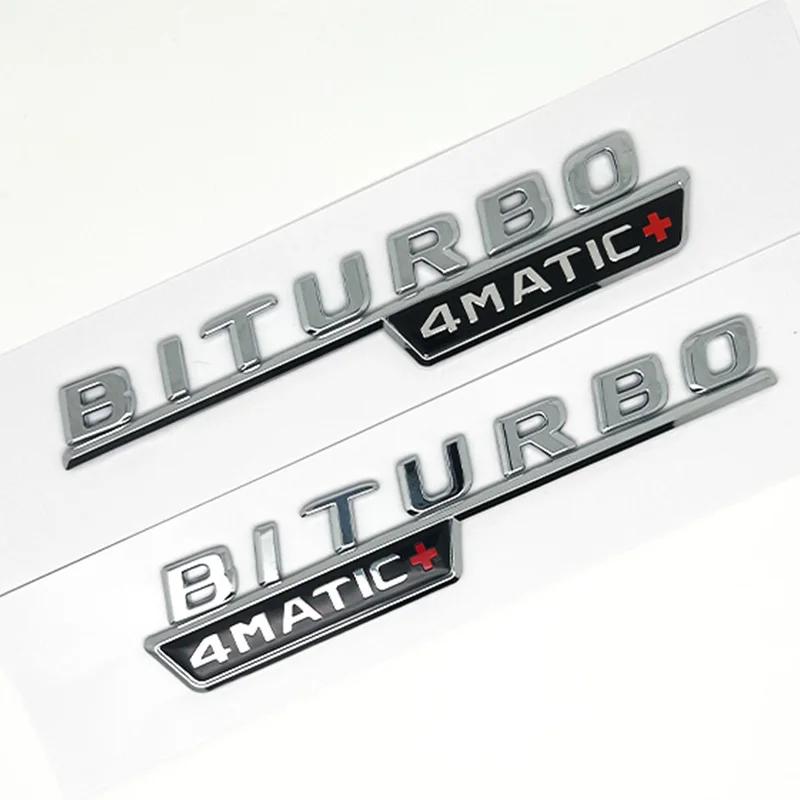 

2 шт. Автомобільні літери Накладка на крило Значок BITURBO 4MATIC Plus Емблема Наклейка Для C43 E43 GLE43 GLC43 W205 W213 Аксесуари BITURBO 4MATIC + -Silver